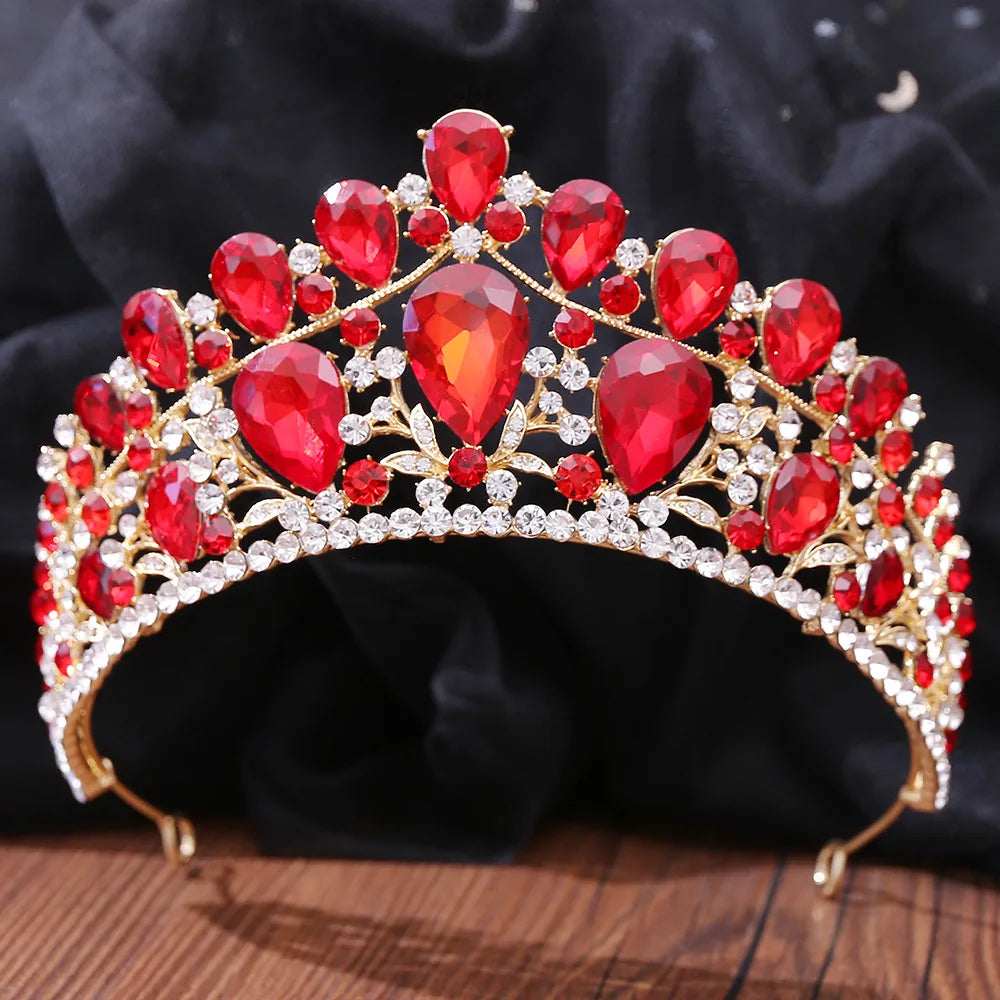 sengpan Baroque Crystal Rhinestones Wedding Crown Bridal Headdress Headwear Crown Bridal Party Crown Tiara Wedding Hair Accessories