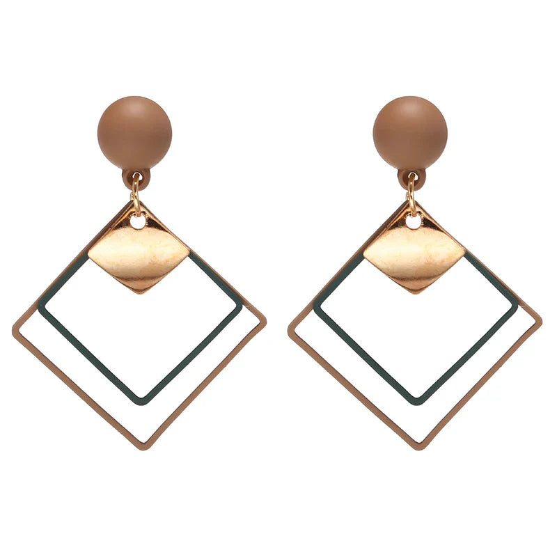 sengpan 2024 Korean Long Statement Geometric Triangle Tassel Dangle Drop Earrings For Women Earrings Fashion Jewelry Oorbellen Brincos