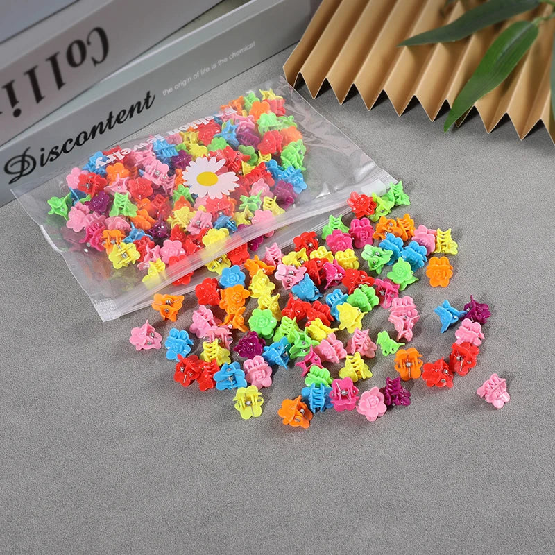 sengpan 50Pcs Small Hair Claw Clip Korean Fashion Mini Hair Clips Butterfly Flower Heart Multi-Shape Girls Clips Kids Hair Accessories