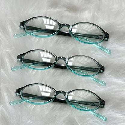 sengpan 1/3pcs Red Green Oval Frame Glasses Women Girls Y2K Retro Anti Blue Light Eyewear Glass Computer Reading Eyeglasses Decorative