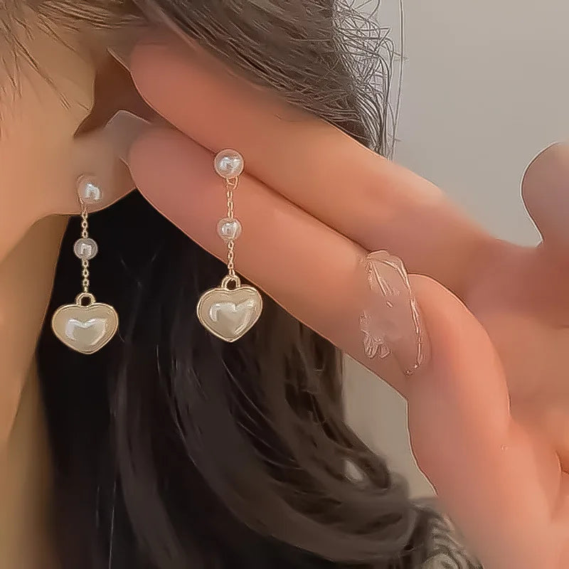 sengpan New Simple Stars Tassel Earrings for Women Korean Charm Delicate Shiny Rhinestone Drop Earring Fashion Wedding Gift Jewelry