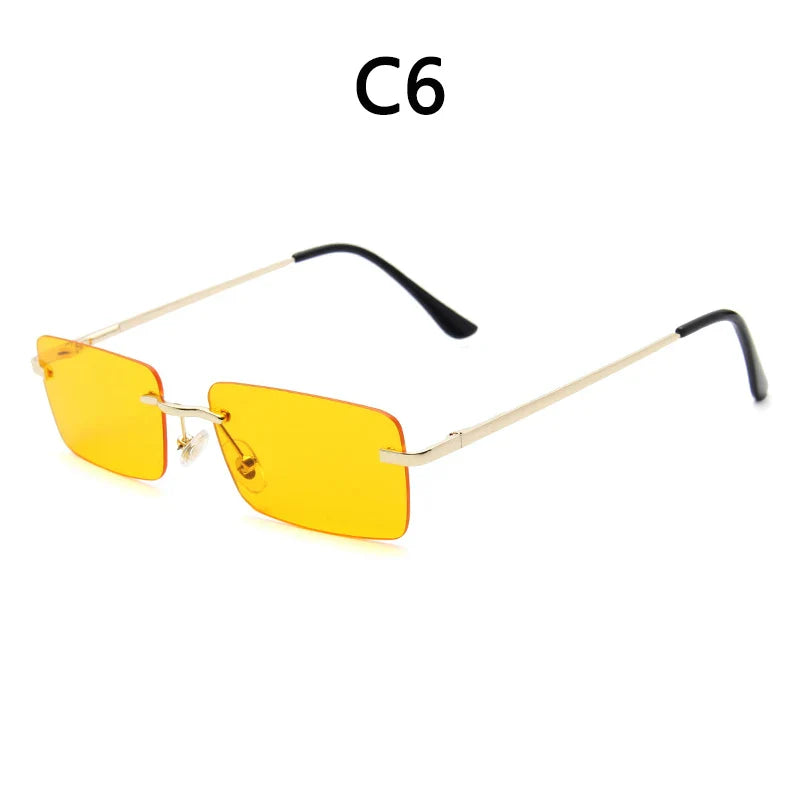 sengpan Rimless Sunglasses Man Stylish Sun Glasses Woman Pink Blue Glasses UV400 Summer Glasses