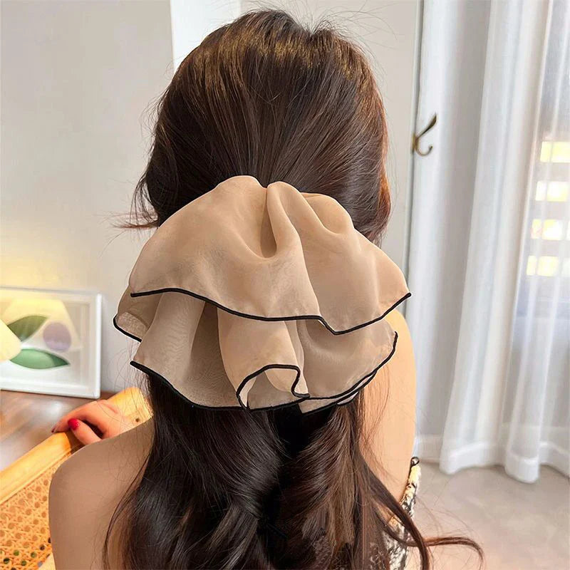 sengpan Oversize Mesh Hair Tie Elastic Rubber Bands for Girls Scrunchies Ponytail Hair Korean Hair Rope Hair Accessories