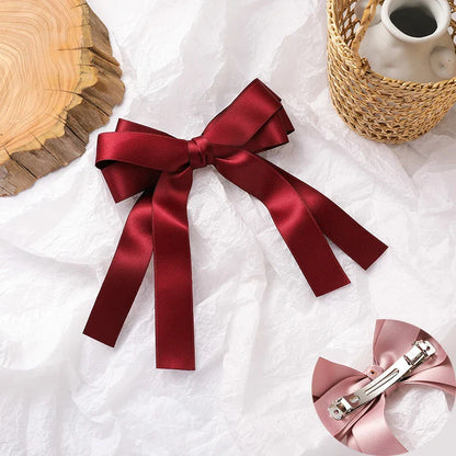 sengpan Oversized Bow Hair Accessories Fashion Satin Ribbon Hairpins Big Bow Hairpins Women Girls Satin Ladies Hairpins Cute