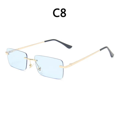 sengpan Rimless Sunglasses Man Stylish Sun Glasses Woman Pink Blue Glasses UV400 Summer Glasses