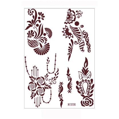 sengpan Brown Henna Tattoo Sticker for Hand Waterproof Henna Tattoos for Women Temporary Tattoo Fake Hena Tatoo