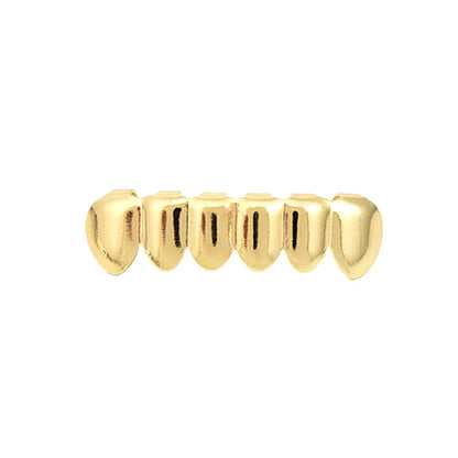 sengpan 18kGold Plated Hippop Teeth Fashiona Personality Halloween Tiger Teeth Vampire Smooth Tooth Decoration Golden Silver Punk Teeth