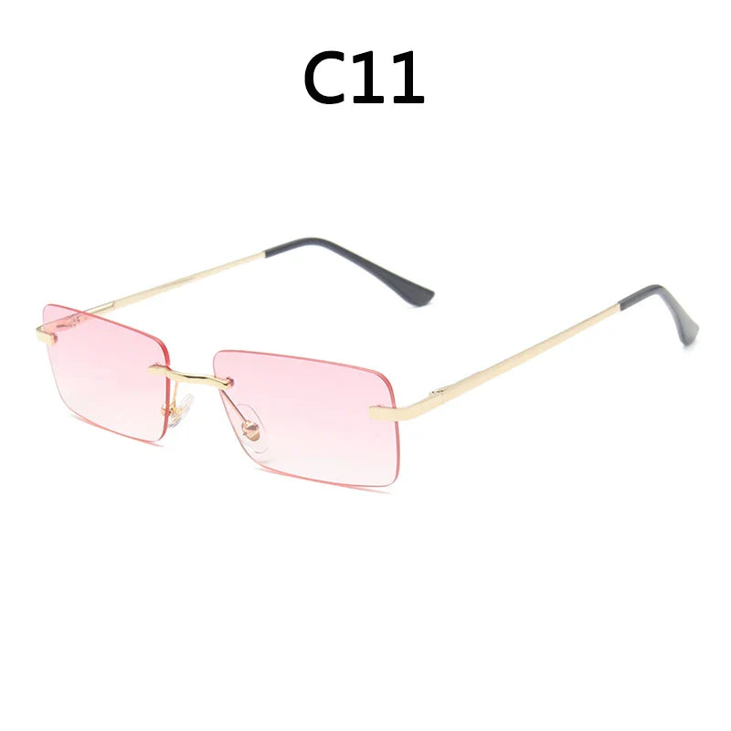 sengpan Rimless Sunglasses Man Stylish Sun Glasses Woman Pink Blue Glasses UV400 Summer Glasses