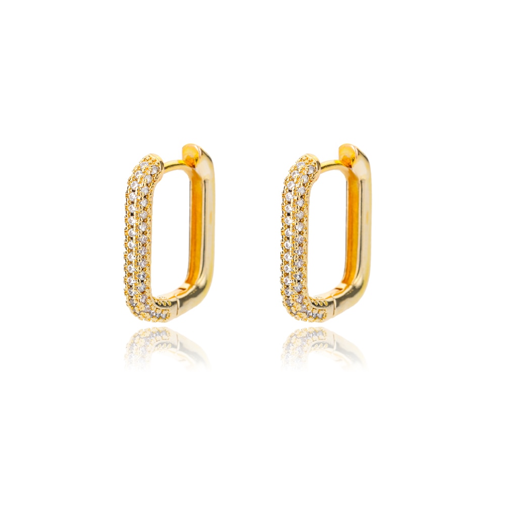 sengpan Zircon Hoop Earrings for Women Stainless Steel Gold Plated Earring 2023 Trending New In Aesthetic Jewelry aretes mujer bijoux