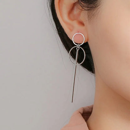 sengpan Hiphop Exaggerated Irregular Metal Dangle Earrings Spiral Twist Knot Geometry Round Smooth Rock Ear Brincos Jewelry Gift