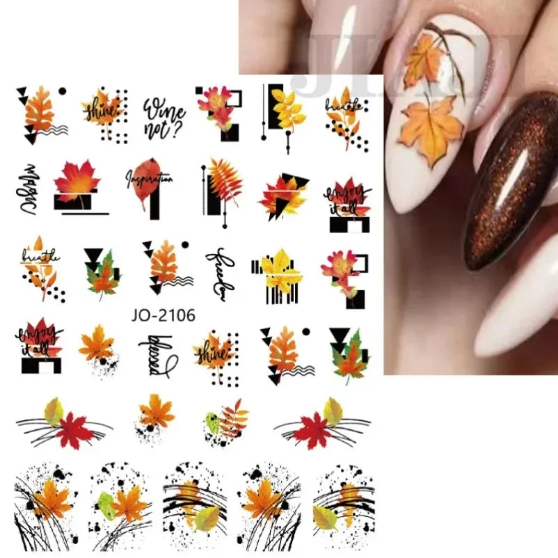 sengpan Simple Flowers 3D Nail Stickers Spring Summer Blossom Floral Tulip Fruit Nail Art Decals Adhesive Sliders Manicure Decorations