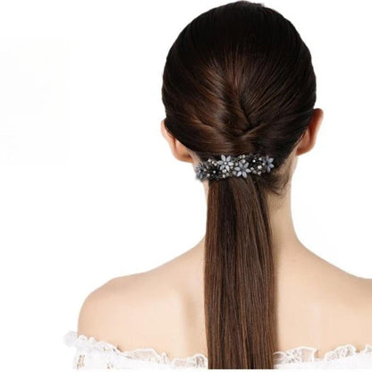 sengpan The new Korean version of the crystal flower spring hairpin elegant rhinestone wild ponytail hairpin women's hair accessories