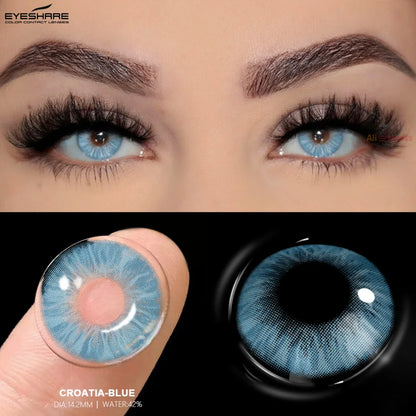 Lianfudai New Colored Contact Lenses Daily Disposable Natural Brown Contact 1Day Daily Lens Blue Lenses 10Pcs/5Pair Gray Pupils