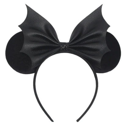 sengpan 2024 Nieuwe Disney Mouse Ears Headband  Hoofdband Bat Pompoen Lovertjes Strik Halloween Festival Feest Cosplay Haaraccessoires