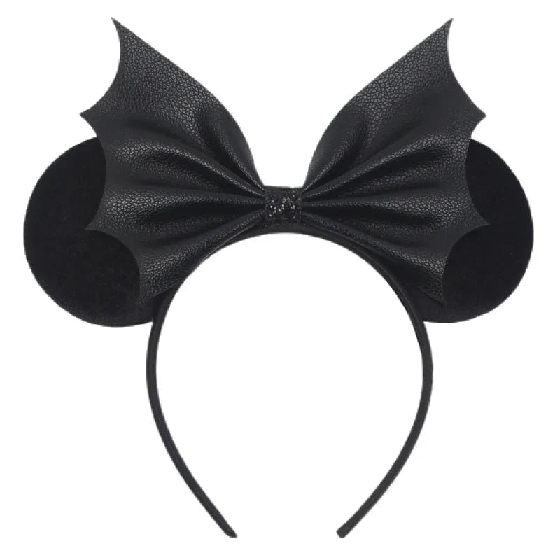 Lianfudai 2024 Nieuwe Disney Mouse Ears Headband  Hoofdband Bat Pompoen Lovertjes Strik Halloween Festival Feest Cosplay Haaraccessoires