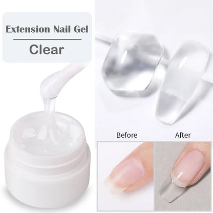 sengpan 8ML Clear Non Stick Hand Solid Extension Nail Gel Polish Carving Flower Nail Art Construction UV Gel Acrylic Varnishes