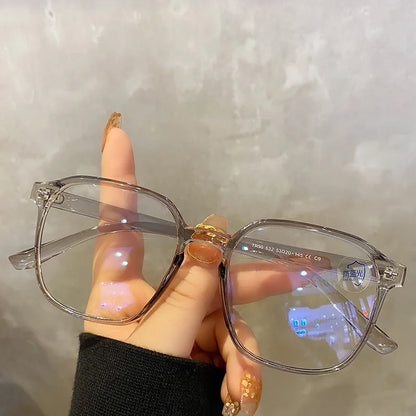 sengpan Square polygon Frame Plain glasses blue membrane Glasses all can match Men Women Fashion glasses lenses Blocking Glasses Eyewear