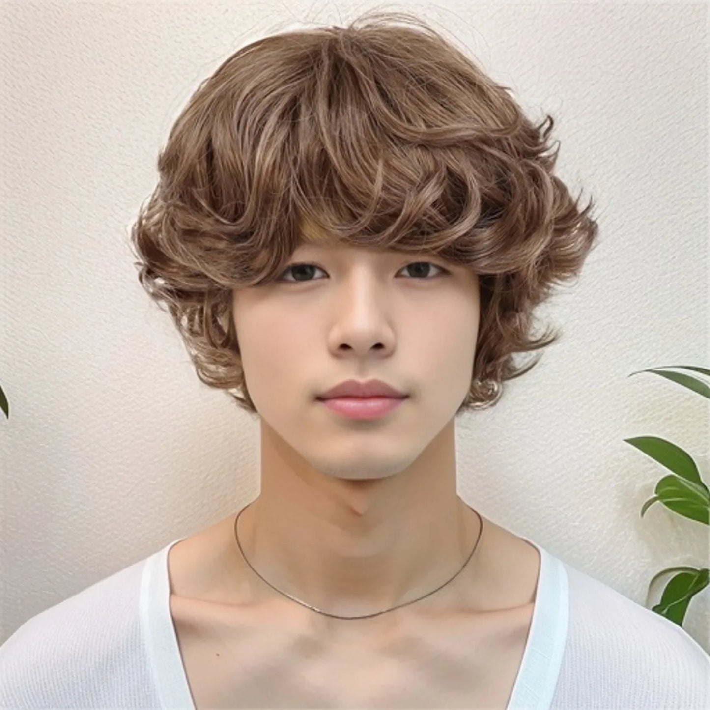 sengpan Synthetic Curly Men Wig Short Brown Hair Businessmen Curly Haircut Man Guys Natural Hairstyle The Summer Outfits Cosplay Costume