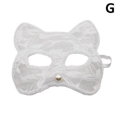 sengpan Halloween Cosplay Sexy Fox Mask Lace Eye Mask Animal Mask Half Face Women Sexy Cat Mask For Couple Masquerade Ball Party Game