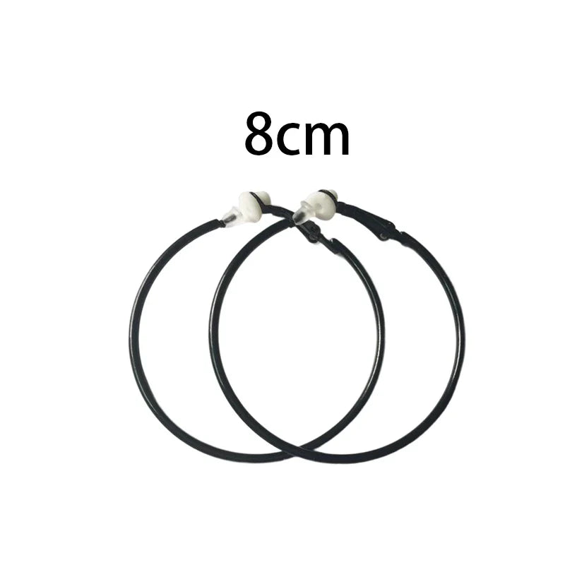 sengpan Round Circle Hoop Earrings Clip Without Piercing Women Gold Silver Stainless Steel Plating Rings Ear Clips Fashion Jewelry Gift