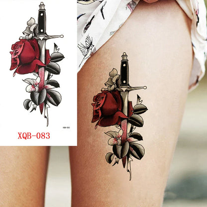 sengpan Black Forest Animal Temporary Tattoos for Men Wolf Tattoo Stickers Tiger Skull Skeleton Fake Tattoo for Women Arm Sleave