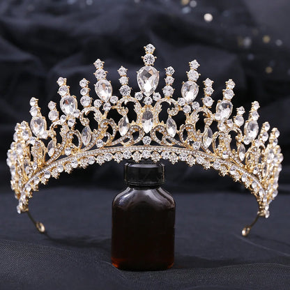 sengpan Baroque Crystal Tiaras And Crowns Rhinestone Prom Bridal Wedding Hair Accessories Jewelry Crown Tiara For Women Bride Gift