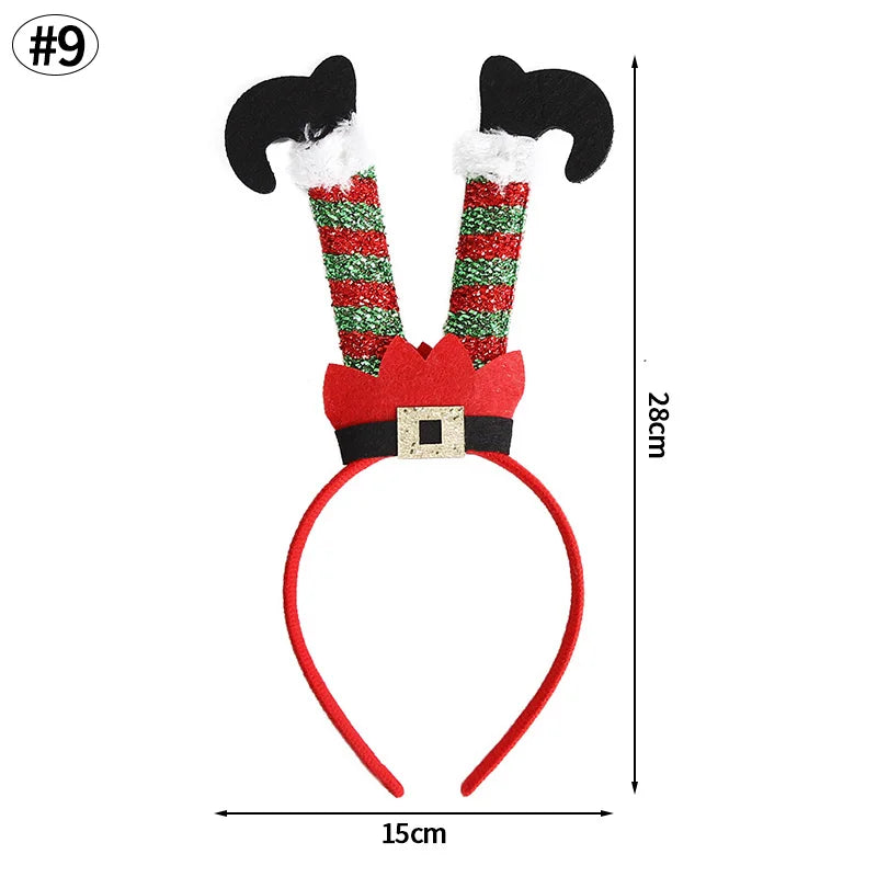 sengpan Christmas Bowknot Headband Cute Elk Snowman Bow Hair Hoop Xmas Hairband Hair Accessories 2025 Christmas Decor Supplies