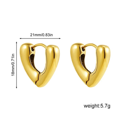 sengpan Classic Stainless Steel Ear Buckle for Women Trendy Gold Color Small Large Circle Hoop Earrings Punk Hip Hop Jewelry Accessories