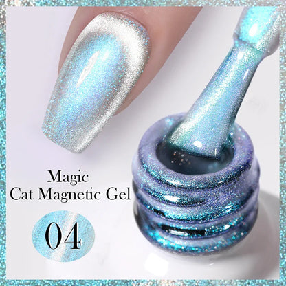 sengpan Super Holos Cat Magnetic Nail Gel Polish for Nails 10ml Soak Off Holographics Laser Gel Polish Auroras Glimmer Nails