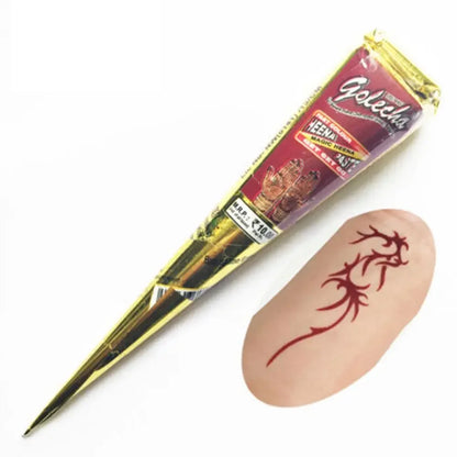 Lianfudai Sdottor New Natural Henna Cone Brown Color Henna Paste Cone Women Finger Cream Cone Stencil Feet Makeup Temporary for Tattoo Dra