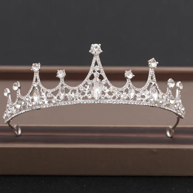 Lianfudai Elegant Luxury Girls Crystal Bridal Tiara Crown Birthday Party New Fashion Bride Queen Headbands Hair Jewelry Accessories