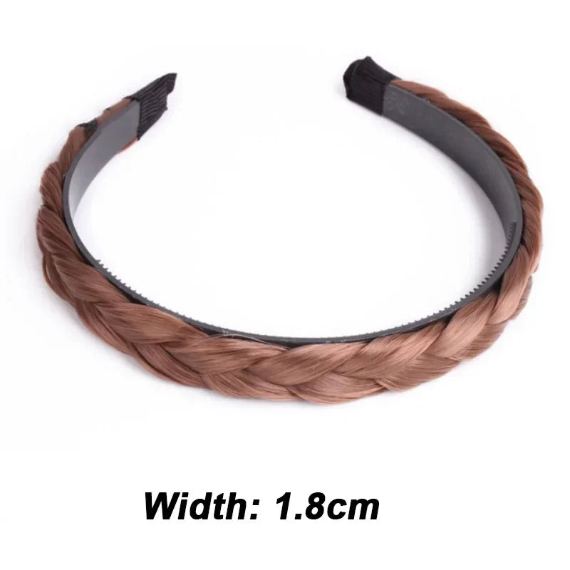 sengpan Wig Braided Headbands for Women Fishbone Wide Twist Hairbands Handmade Head Hoop Hair Bands Styling Headwear Accessories Gift