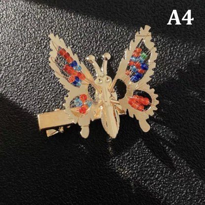 sengpan Shaking Move Wing Top Clip Bangs Clip Shiny Rhinestone Moving Butterfly Children Hairpin Alloy Hair Accessories