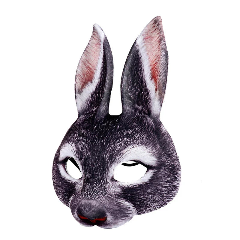 sengpan 3D Tiger Pig Bunny Rabbit Leopard Half Face Mask Creative Funny Animal Halloween Masquerade Party Cosplay Costume Decor