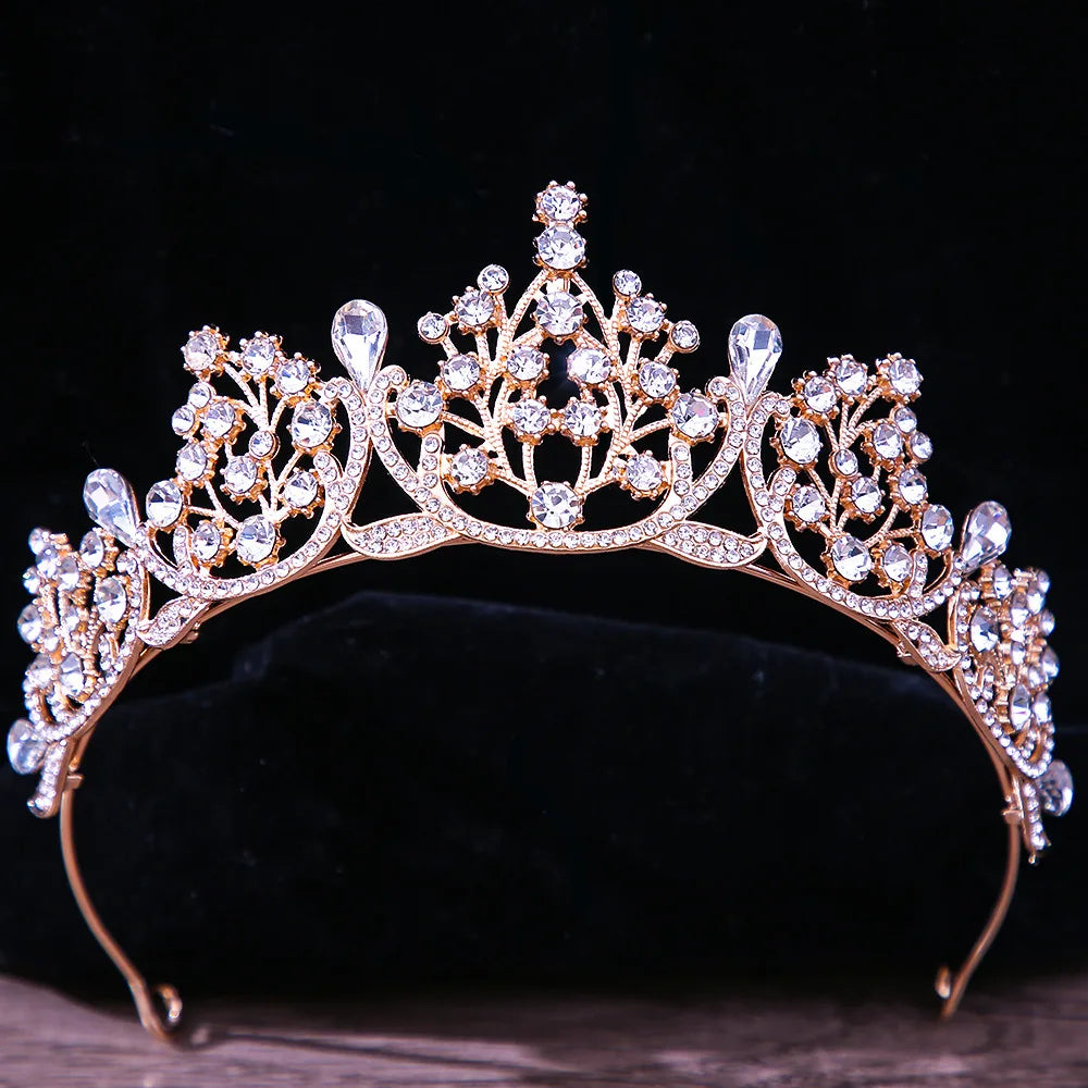 sengpan Baroque Princess Queen Bridal Crown Purple Crystal Tiara For Women Wedding Vintage Crown Hair Dress Accessories Jewelry