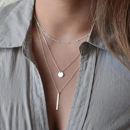 sengpan New Golden Silver Color Small Heart Necklaces Bijoux For Women Collars Fashion Jewelry Collarbone Pendant Necklace NA219