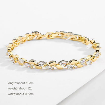 sengpan Tennis Bracelets for Women Shining Gold Color Single Layer CZ Charm Bracelet Statement Wedding Party Jewelry Wholesale