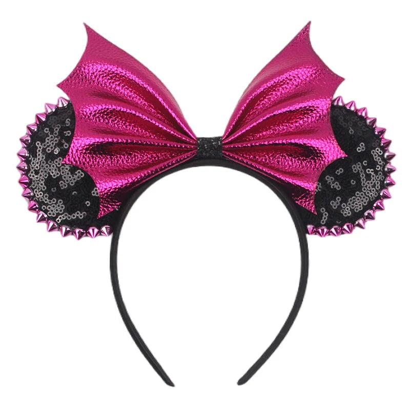 sengpan 2024 Nieuwe Disney Mouse Ears Headband  Hoofdband Bat Pompoen Lovertjes Strik Halloween Festival Feest Cosplay Haaraccessoires