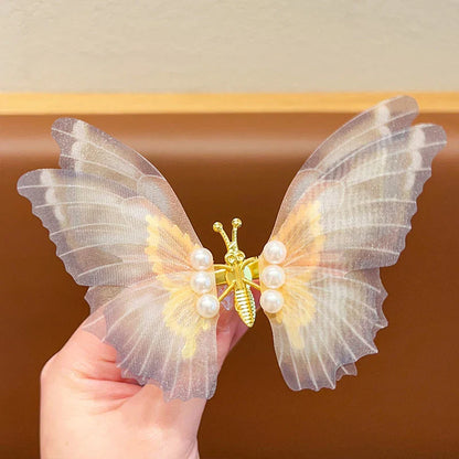 sengpan Shaking Move Wing Top Clip Bangs Clip Shiny Rhinestone Moving Butterfly Children Hairpin Alloy Hair Accessories