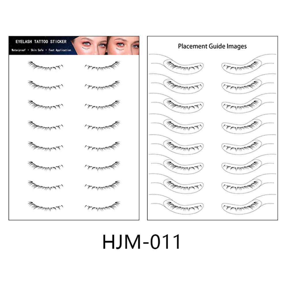 sengpan 8 Pairs Lower Eyelash Tattoo Stickers Makeup Fake Lashes Temporary Tattoo Patch Natural False Eyelash Eyelashes Extension