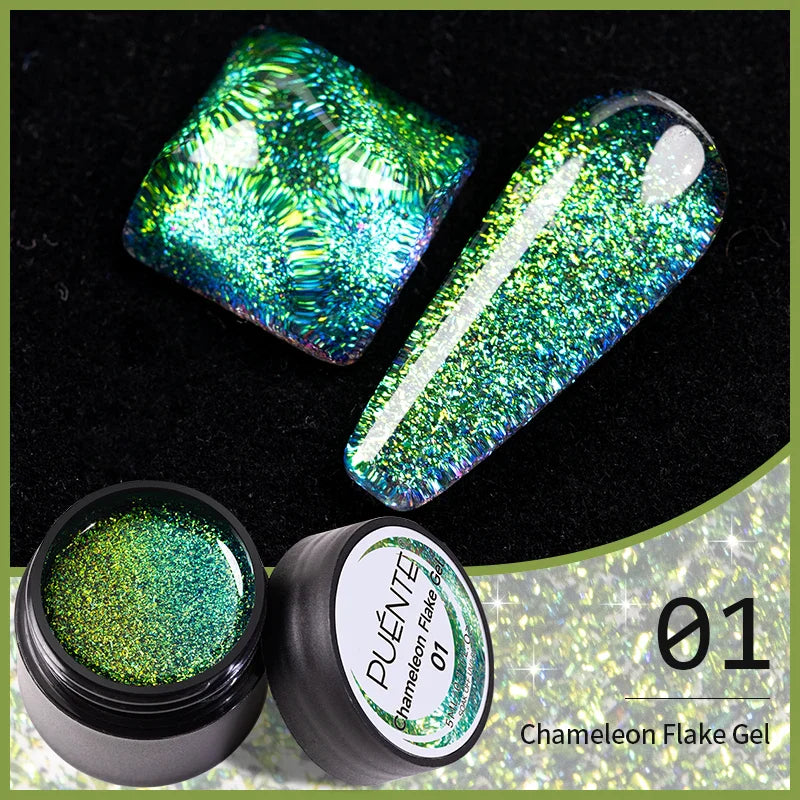 sengpan Sparkling Summer Glitter Sequins Gel Nail Polish 5ML Cream Puff Gel Soak Off UV Nail Gel Semi-permanent Varnish For Manicure