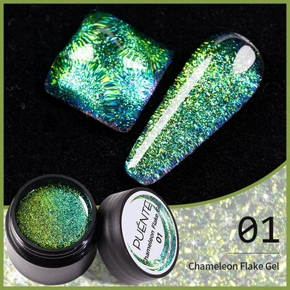 sengpan Sparkling Summer Glitter Sequins Gel Nail Polish 5ML Cream Puff Gel Soak Off UV Nail Gel Semi-permanent Varnish For Manicure