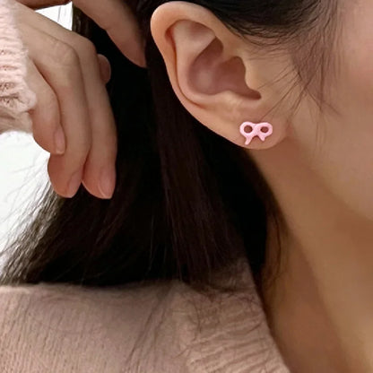 sengpan Trendy Vintage Cute Geometry Bowknot Star Screw Earrings For Women Egirl Stainless Steel Earring Y2K Accessories Jewelry Gifts