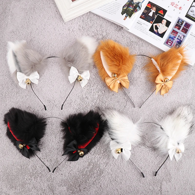 sengpan Animal Cute Cat Ears Halloween Headband Women Kawaii Anime Hair Hoop Halloween Cosplay Party Costume Hair Accessories