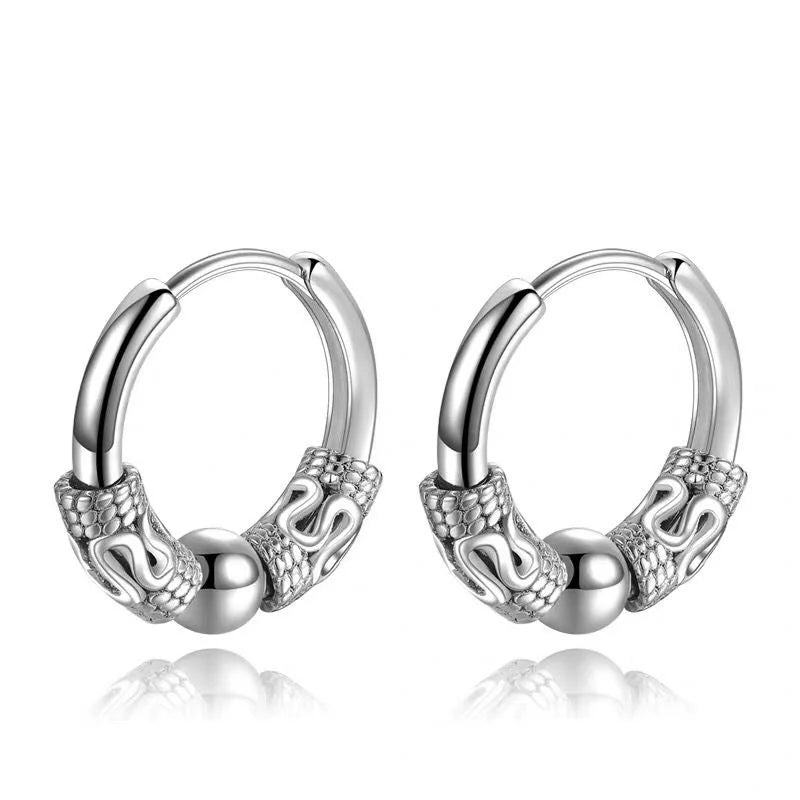 sengpan Classic Men Stainless Steel Hoop Earrings for Women Hip Hop Earring for Men Boy Earrings Punk Gothic Ear Stud Jewelry Party Gift