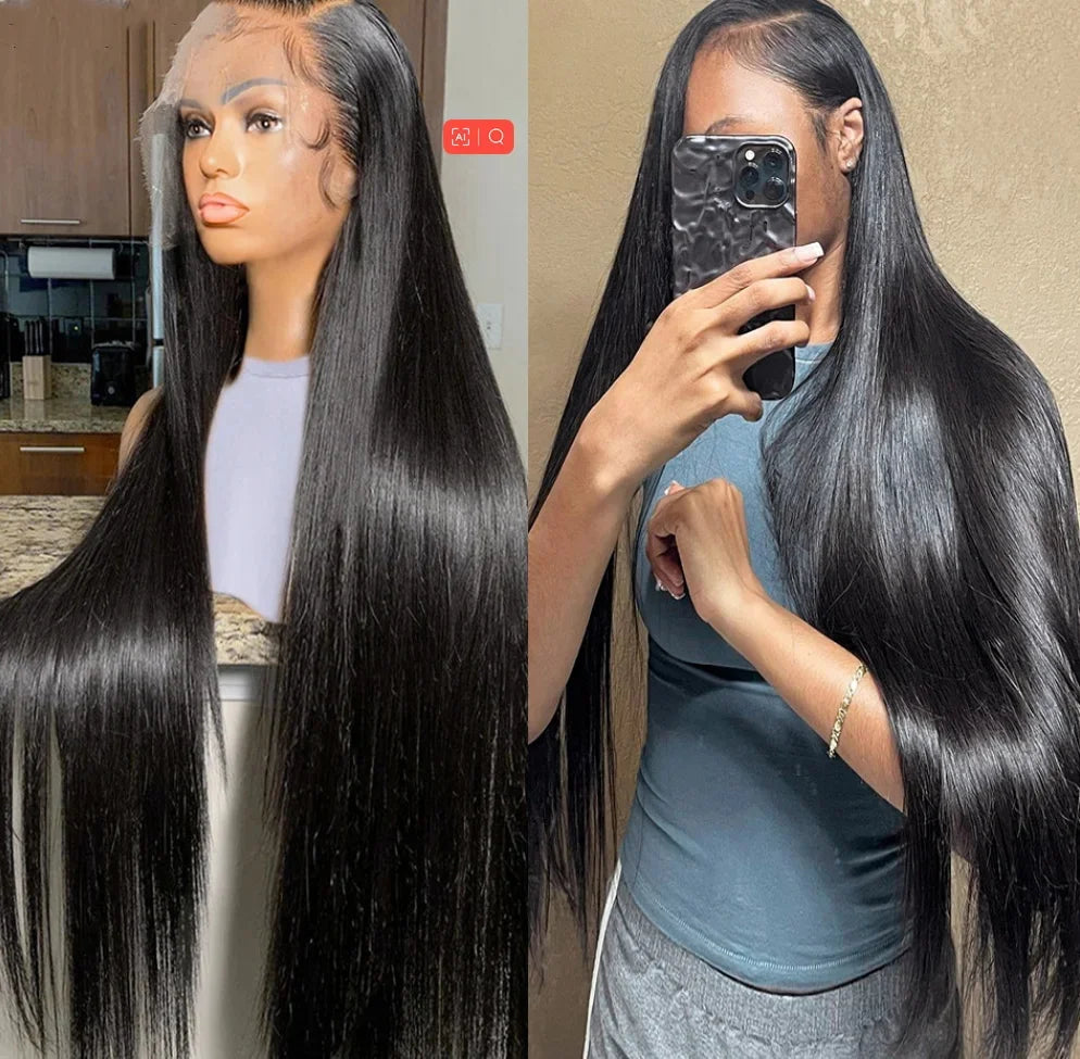 sengpan HAIR 250 Density Straight Hd Lace Frontal Wig 30 40 Inch 13x4 Lace Front Human Hair Wigs For Women Pre Plucked Brazilian