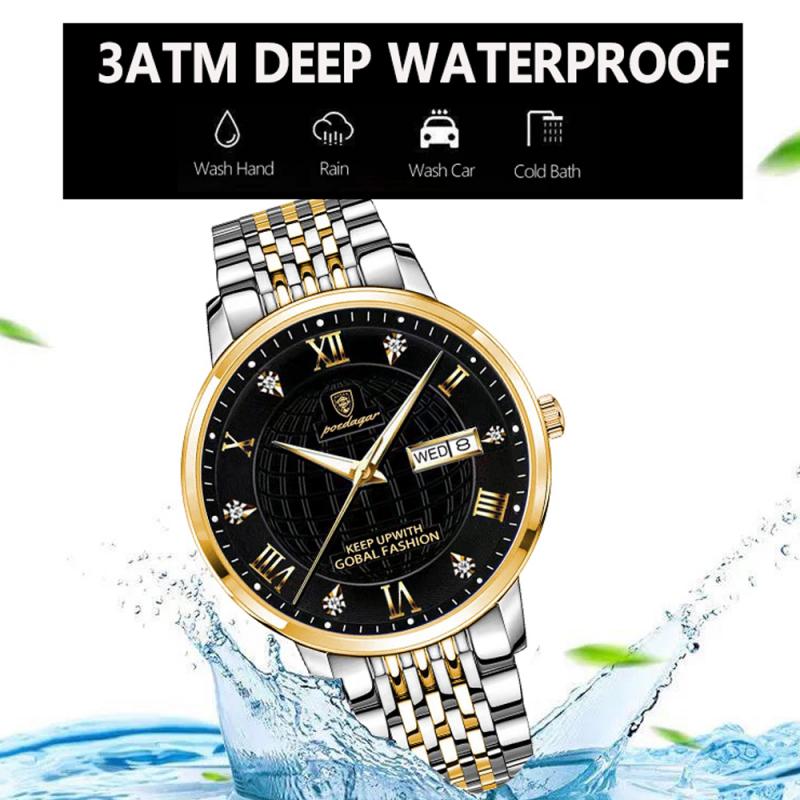 sengpan  father's day gifts Men Watch Fashion Business Quartz Watches Top Swiss Brand Luxury Waterproof Luminous Stainless Stain Mens Wristwatches