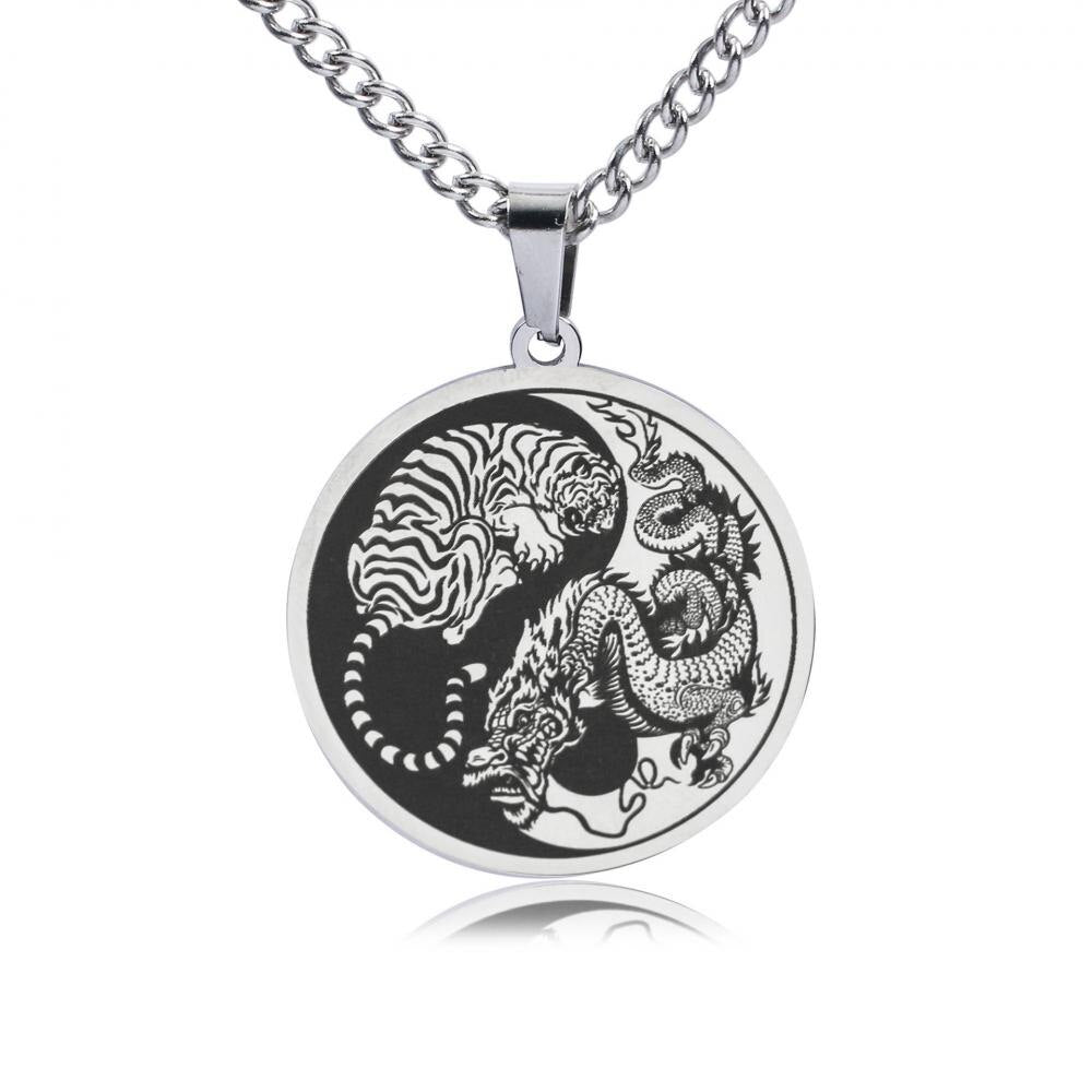 sengpan gifts for men New Domineering Dragon Tiger Yin Yang Tai Chi Pendant Necklace for Men&#39;s Fashion Trend Jewelry Gift