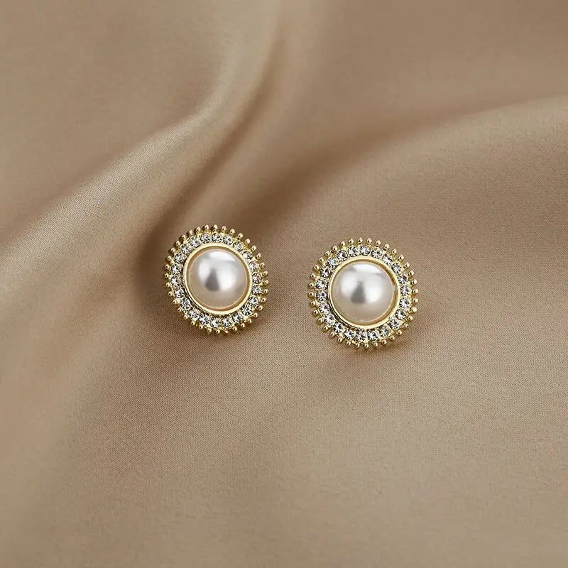 sengpan Simple Exaggerated Large Pearl Stud Earrings for Women Wedding Bridal Korean Imitation Pearl Earrings Office Jewelry Gifts