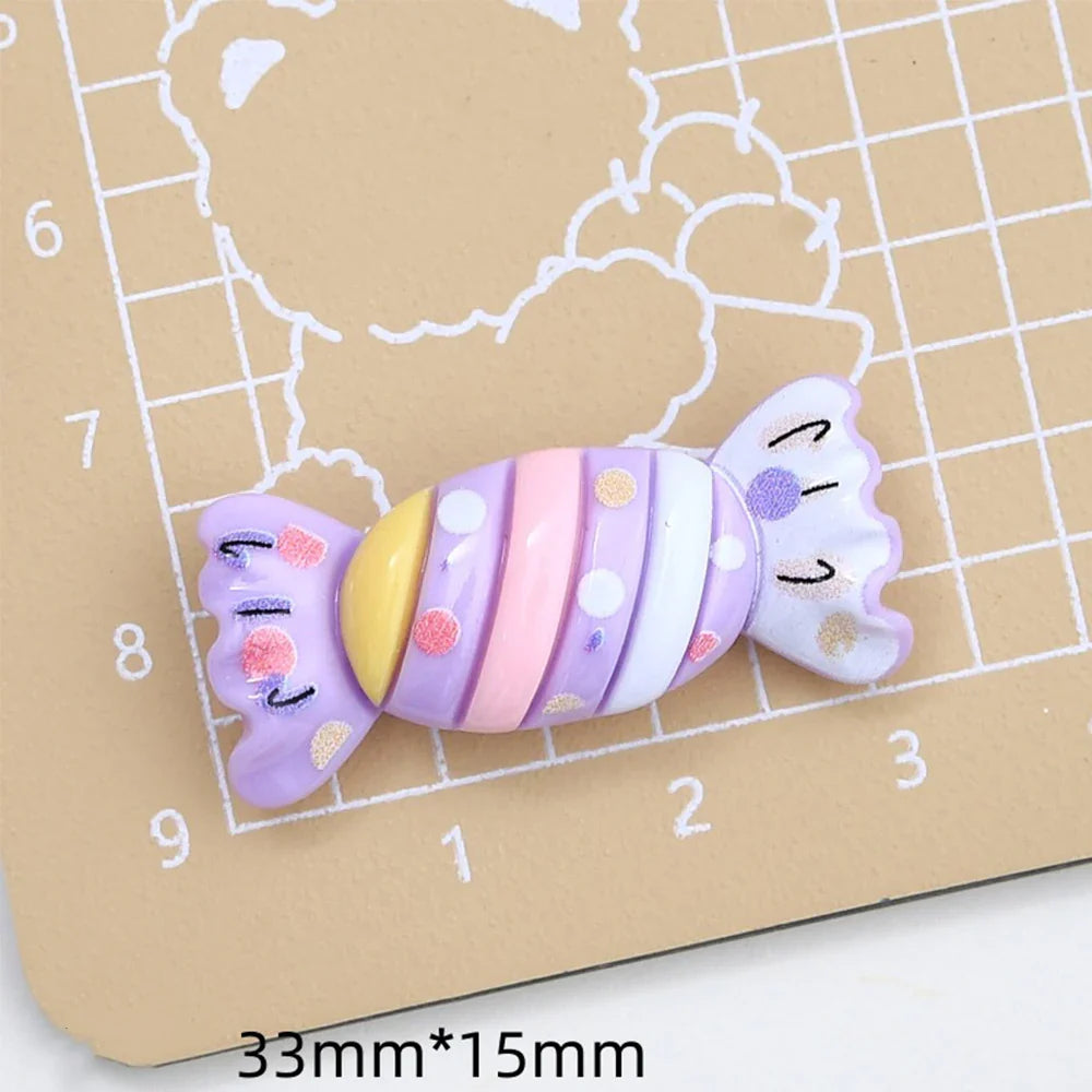 Lianfudai 10PCS Shiny 2024 Cartoon Halloween Resin Flatback Cabochons For Hairpin Scrapbooking DIY Jewelry Craft Decoration Accessories